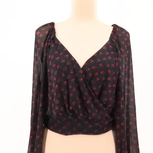 Free People Sweetie Pie Floral Mesh Top Womens Size S Whimsigoth Witchy‎ Fairy - Image 10