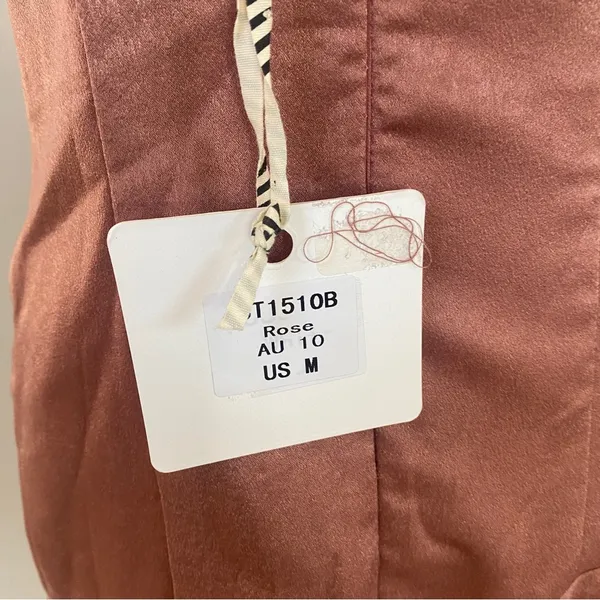 NWT Angel Biba Asymmetrical Dusty Pink satin mini dress size Medium - Image 9