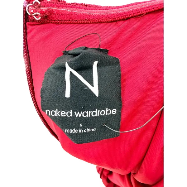 Naked Wardrobe Red Textured Strapless Bodycon Tube Mini Dress Small Going Out‎ - Image 6