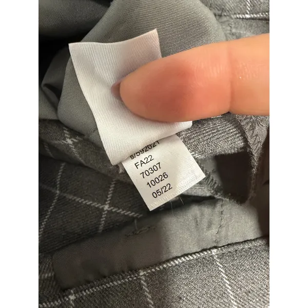 LOFT Grey Windowpane Plaid Straight Leg Trousers Dress Pants Womens Mid Rise 10 - Image 14