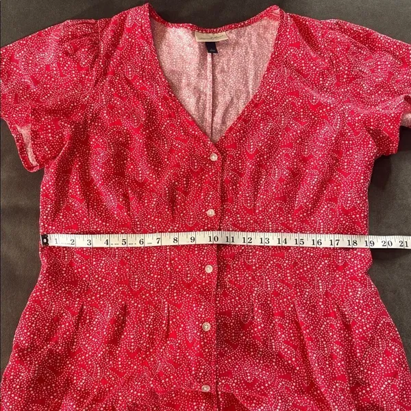 Universal Thread Red White Stars Short Sleeve Button Front Mini Dress Size L - Image 10