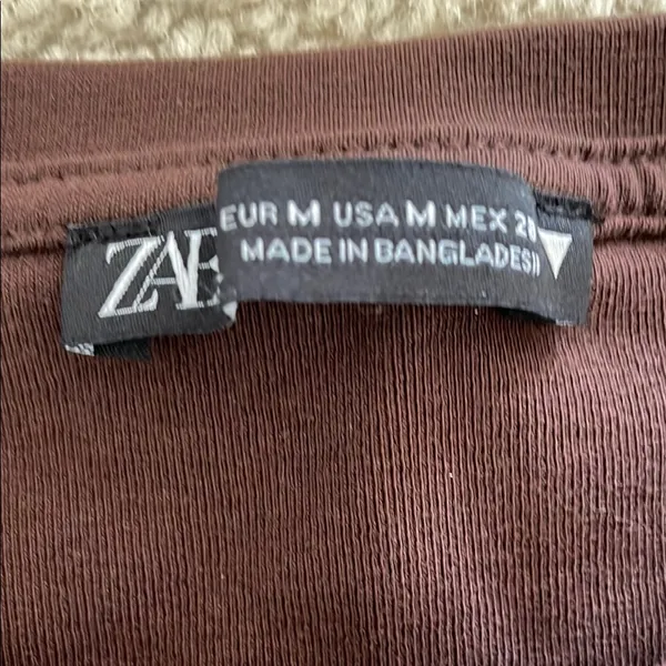 Zara Brown Fitted Long Sleeve - Image 2