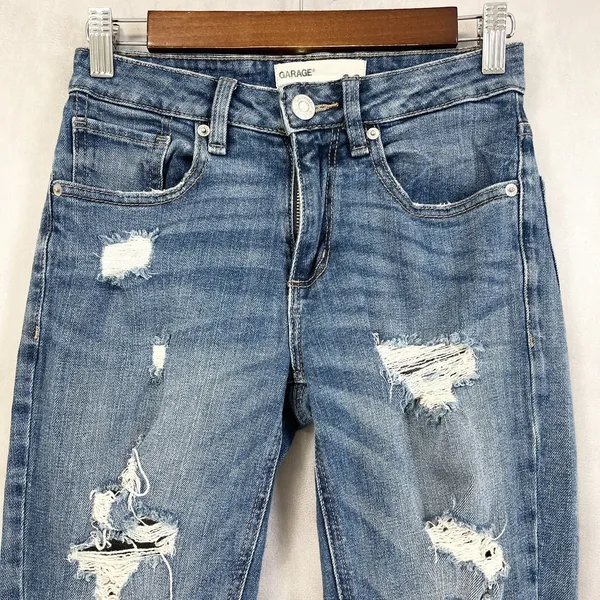 Garage Womens Jeans‎ Girlfriend Distressed Size 00 Low Rise Grunge Thrash Street - Image 3