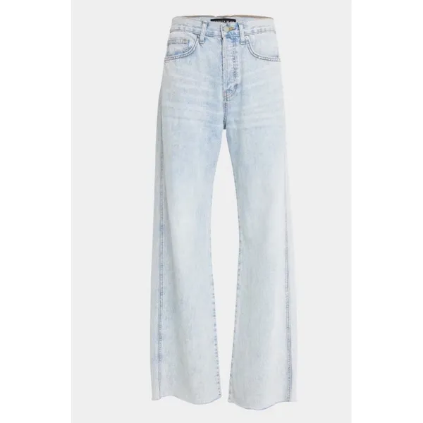Veronica Beard Taylor Relaxed Wide Leg Pale Stone Jeans High Rise Raw Hem Sz 29 - Image 13