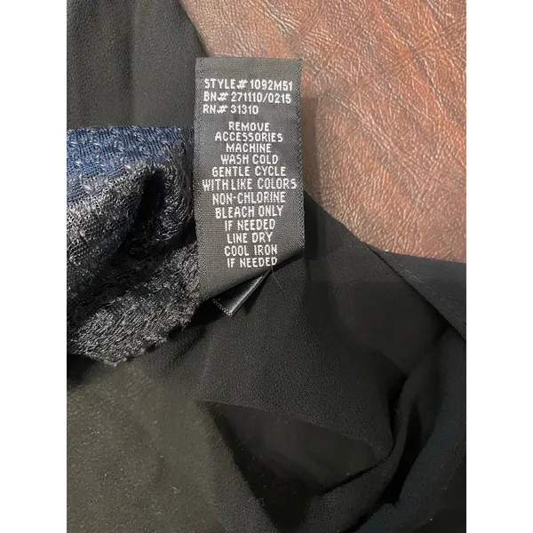 A. Byer Y2K Going Out Top Sheer Black Chiffon Layered Tunic Tank w Necklace Sz L - Image 10