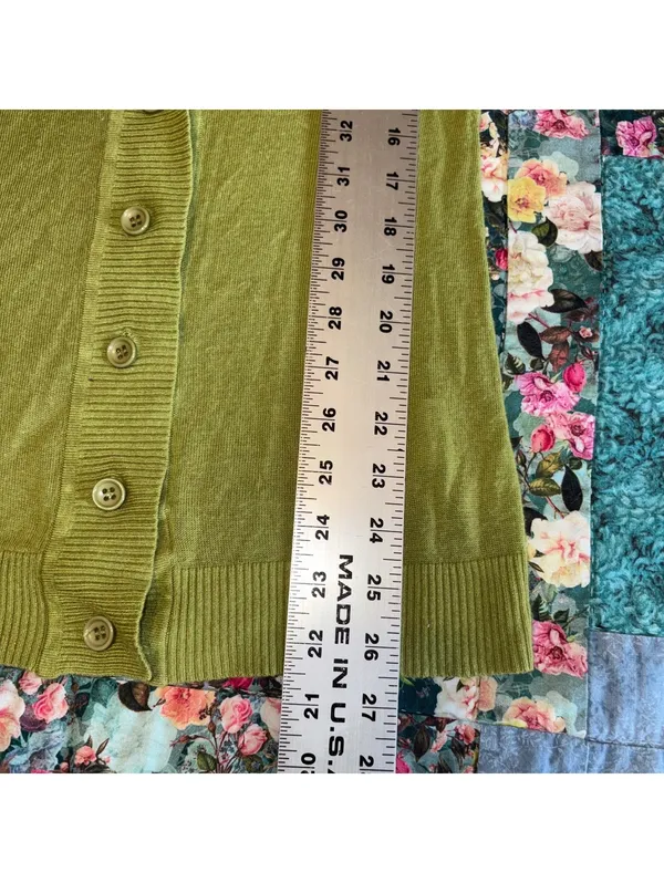 Peppe Peluso $168 Woman’s S Green Short Sleeve Button-Up Cardigan Shirt Size S - Image 10