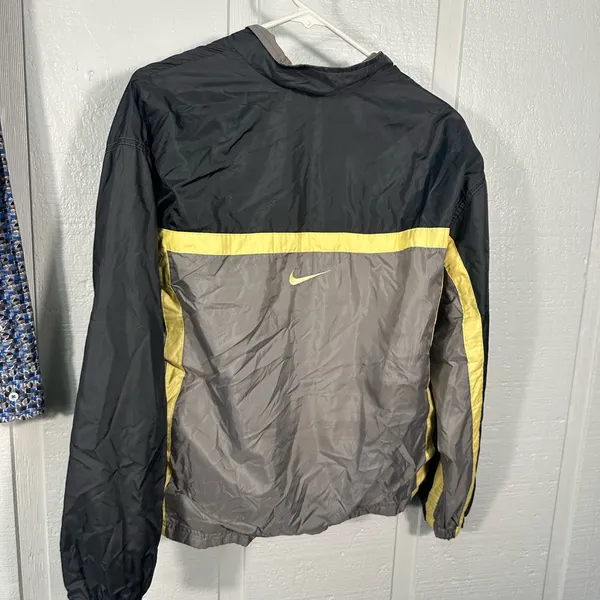 Nike Vintage Spell Out Striped Zip Up Jacket Size Large EUC - Image 4
