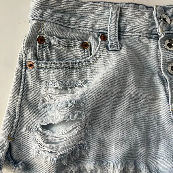 Abercrombie & Fitch Distressed Denim Womens Shorts 25 Festival Y2K Indie Sleaze - Image 4