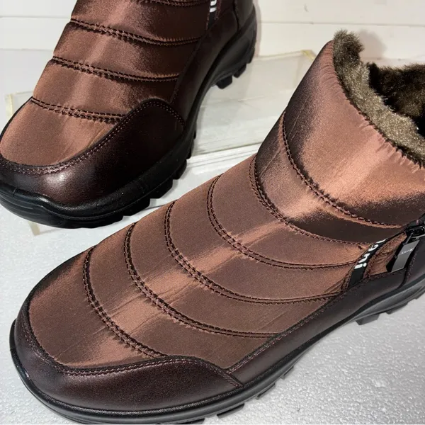 ❄️🥶Size:10 Brown Winter Cozy Boots with Durable Soles and Classic Design - Image 10