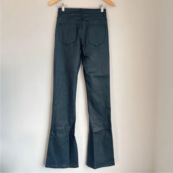 Edikted Luna Faux Leather Flare High Rise Pants Black Size‎ Small - Image 4