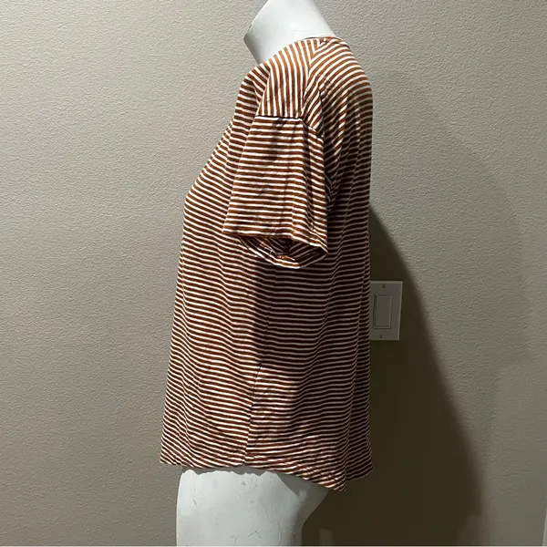 Madewell tan striped short sleeve t-shirt - Image 3