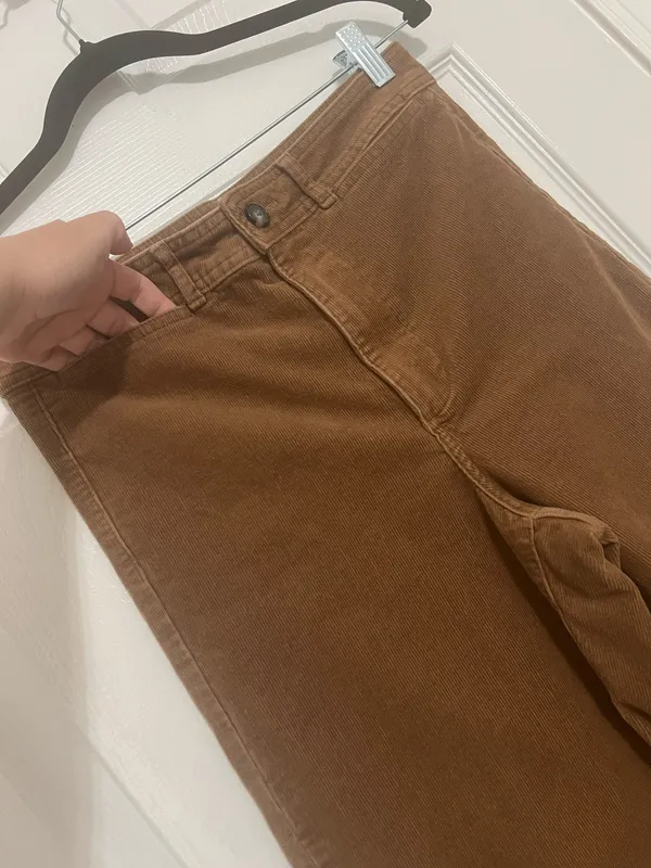 Everlane Womens Brown Corduroy Pants Size 6 High Rise Straight Leg Casual Fall - Image 5