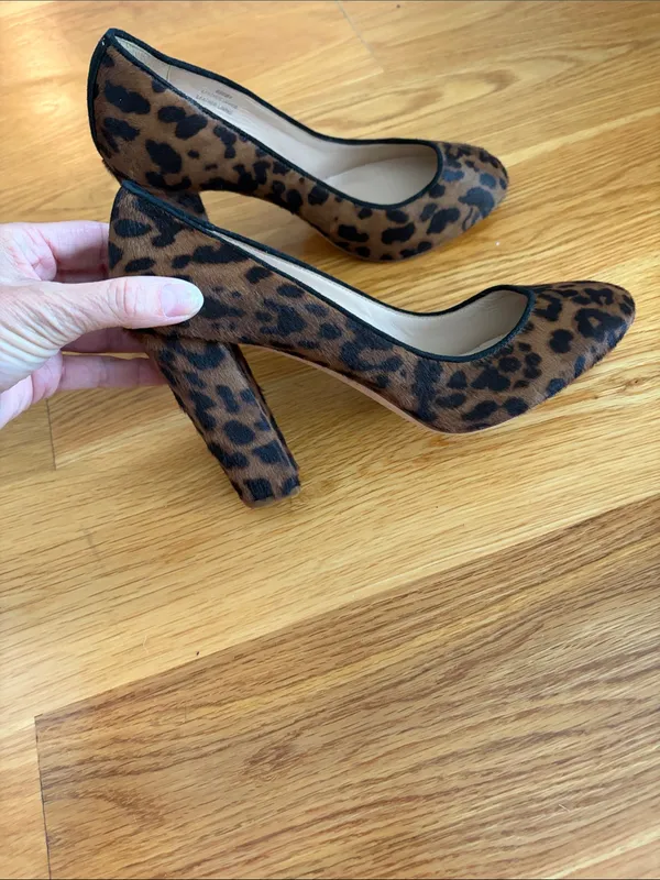 J. Crew Leopard Print Block Heel Pumps - Brown/Black - Image 4
