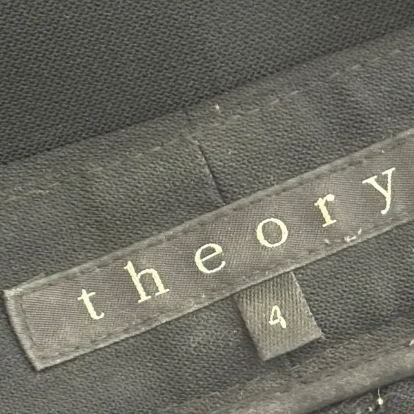 Theory Black Wool Straight Leg Pants Size 4 Zipper Ankle Quiet‎ Luxury Capsule - Image 2