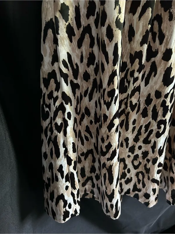 White House Black Market Women’s Leopard Print Sleeveless A-Line Dress SZ 8 - Image 6