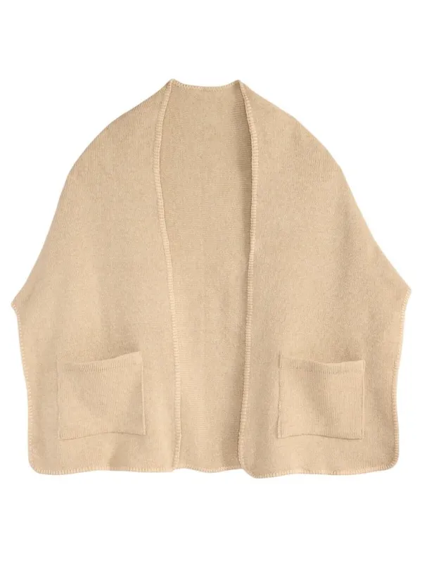 NWT Style & Co. Womens Solid Scarf Wrap with Pockets Ruana SC9742501 Oat Brown - Image 2
