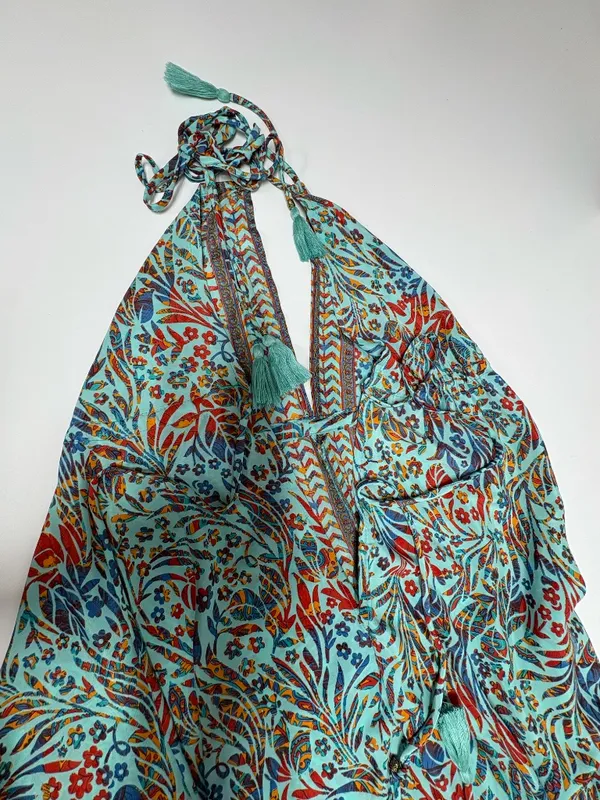 Open Back Boho‎ Love Maxi Dress In Floral Print - Size: One Size. - Image 13