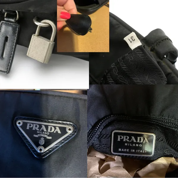 Prada Black Nylon Tessuto Shoulder Bag With Lock & Key - Image 12