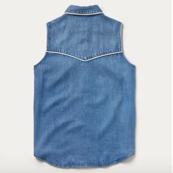 Stetson - Sleeveless Denim Western Shirt - Image 2
