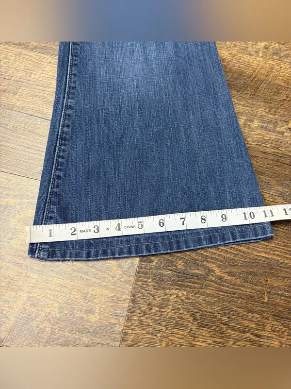 Vintage Y2K American Eagle Real Flare Jeans Women’s 14 Low Rise Blue Denim - Image 2