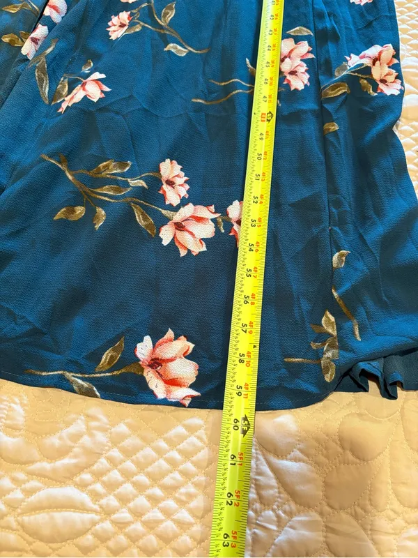 Lulus September Sunsets Dark Teal Floral Print Wrap Maxi Dress NWT size M - Image 13