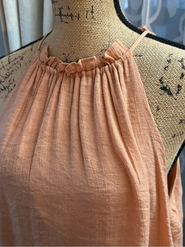 1.State Women's Ruffle Trim Halter Top B4HP $59 NWT Orange Size M - Image 6