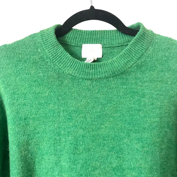 H&M Wool Blend Crewneck Sweater Green Medium‎ - Image 4