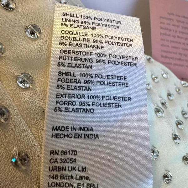 NWOT Bhldn Anthropologie fitting room wear White dress with‎ silver sequins - Image 8