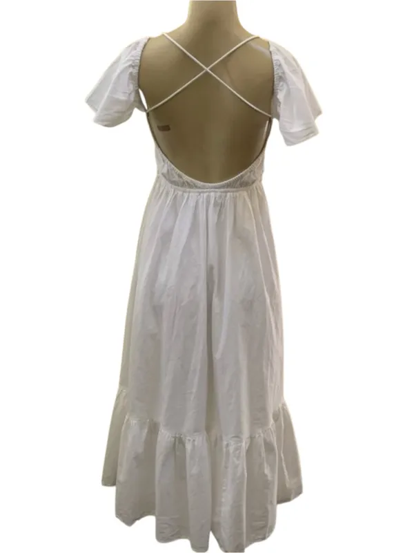 ZARA NWT Linen crochet Maxi Dress Size Small - Image 5