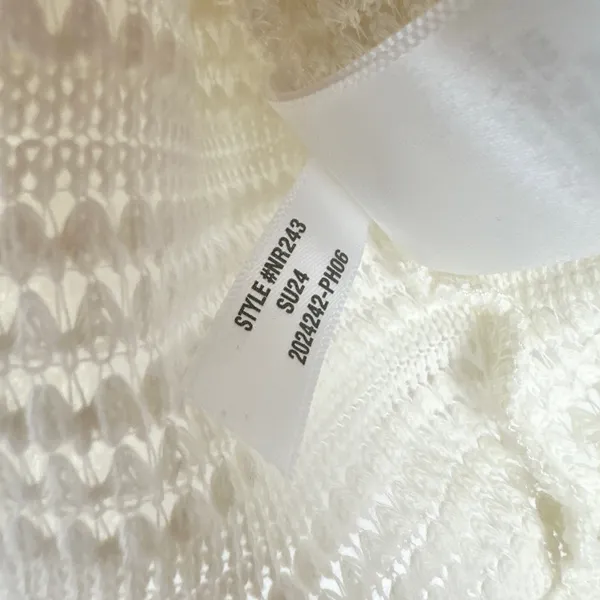 Madewell Crochet Knit Cutaway Tank Cropped Lighthouse Cotton Blend Cream XS NWT - Image 11