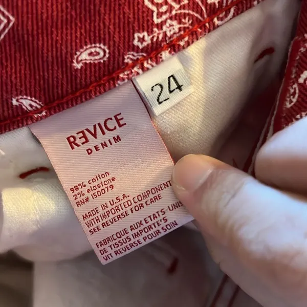 NWT Revice denim red bandana jeans‎ 24 - Image 11