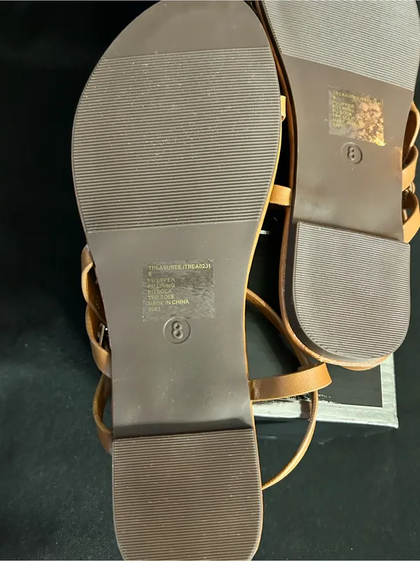 Madden Girl Treasuree Tan Paris Strappy Toe-Ring Sandals Women’s SZ 8 BNIB - Image 8