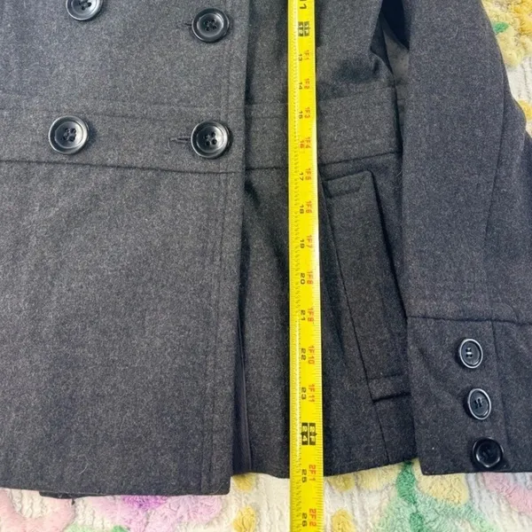 American Rag Co vtg Womens Double Breasted‎ Peacoat Gray Wool Blend Size Medium - Image 4