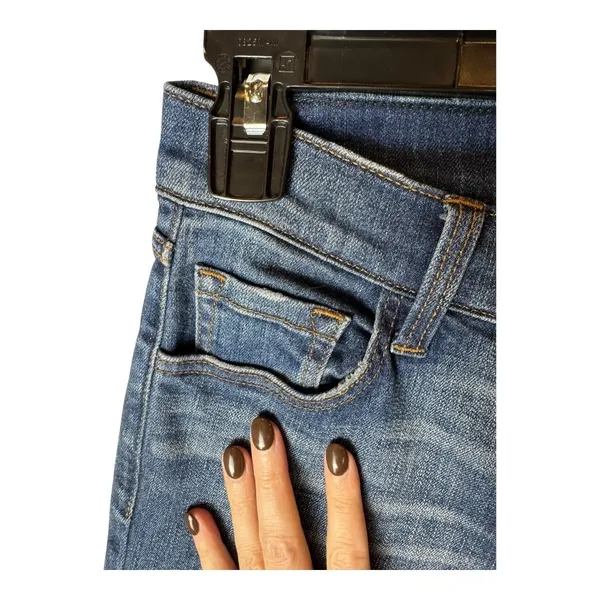 J Brand Jeans Womens 24 Blue Denim Faded Chewed Hem Flare Leg‎ Streetwear Edgy - Image 6