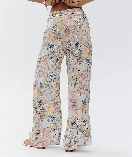 Anthropologie Maeve The Brooklin Printed Wide-Leg Pull-On Pants,Size S - Image 3