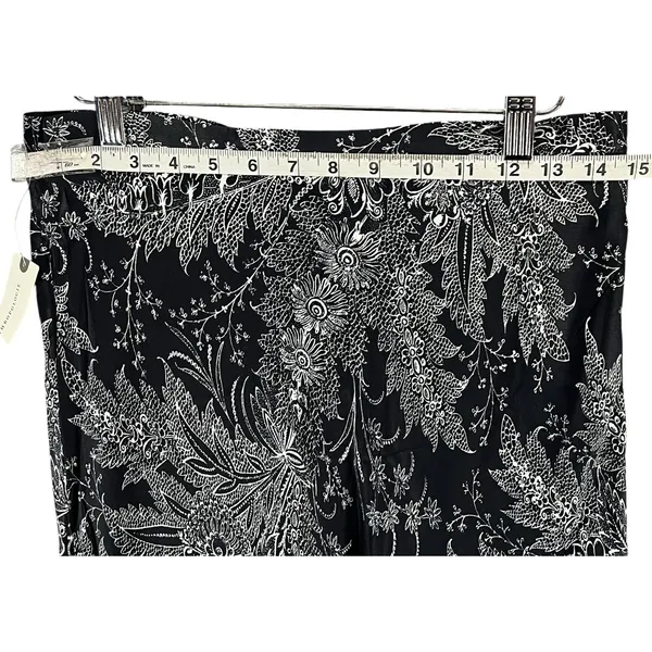 Anthropologie Bias Satin Midi Skirt 8 Black Floral Romantic Fairy Whimsygoth NEW - Image 7