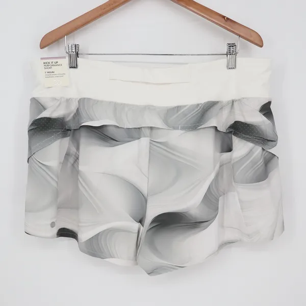 Calia Kick It Up Mid Rise Shorts Dune Print Grey XXL Running Training - Image 6