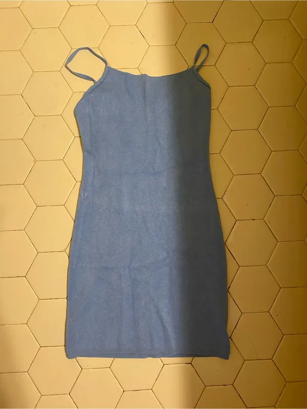 Abercrombie & Fitch Light Blue Spaghetti Strap Mini Dress - Image 4