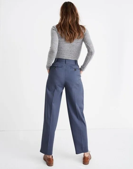 ✨Madewell Pleated Taper Wide-Leg Sunfaded Indigo Sz 6 Pants✨ - Image 3