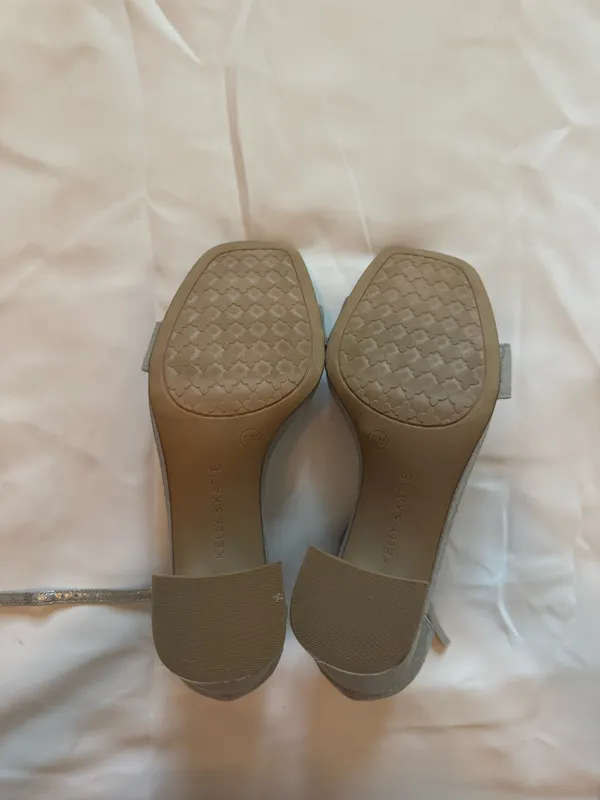 Kelly & Katie Metallic Silver Ankle-Strap Block Heels - Image 4
