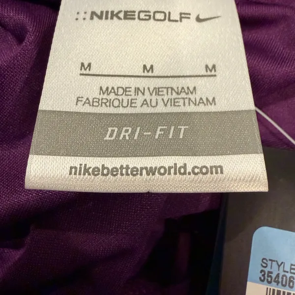 Nike Golf Dri-FIT Purple Polo Shirt Womens Medium NWT Altria Logo Top 354067-543 - Image 6
