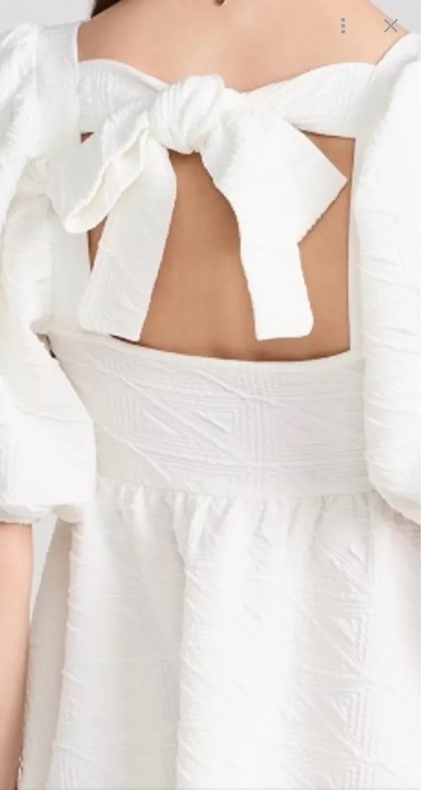 Free People White Violet Puff Sleeve Mini Dress - Size(S) - Image 2