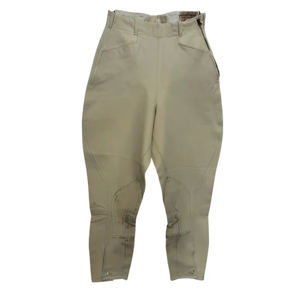 1970s Vintage Equestrian Riding Breeches Cream XXS XS Side Zip Jodhpurs - Image 2