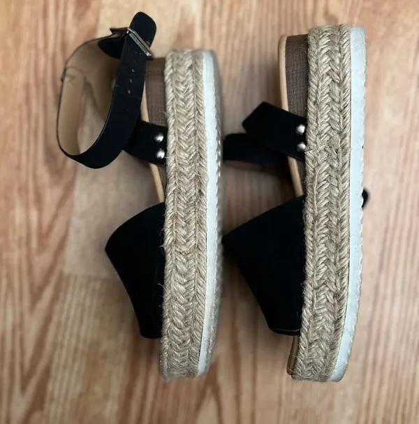 Black Espadrille Sandals - Image 2