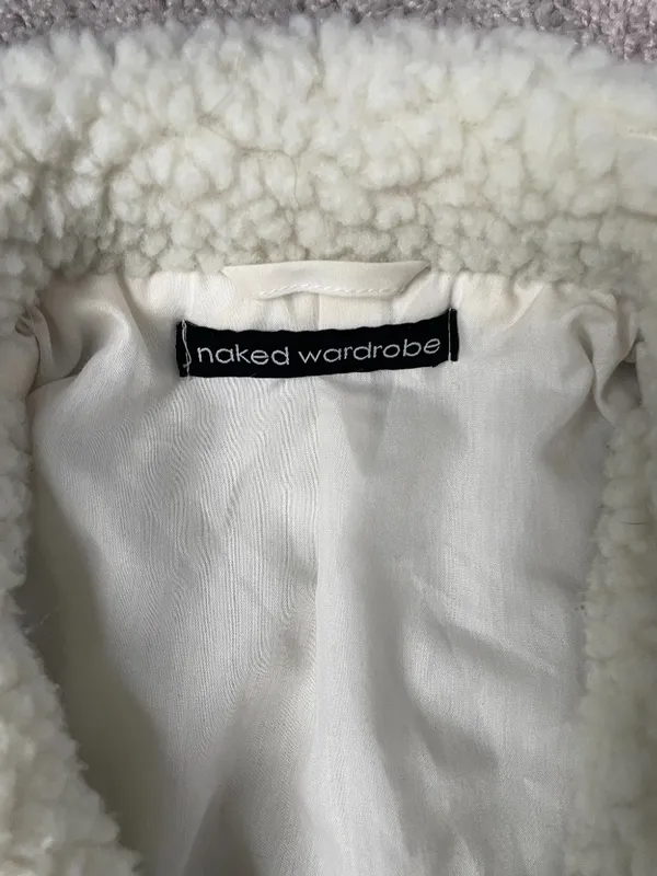 Naked Wardrobe Cropped Sherpa Jacket - Image 5