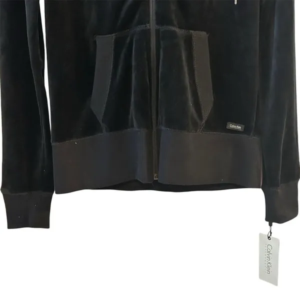 Calvin Klein Women's Black Full Zip Jacket Size S‎ Casual Hooded - Image 2
