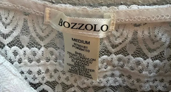 Bozzolo White Lace Intricate Sheer Bodysuit - Size Medium - Image 3