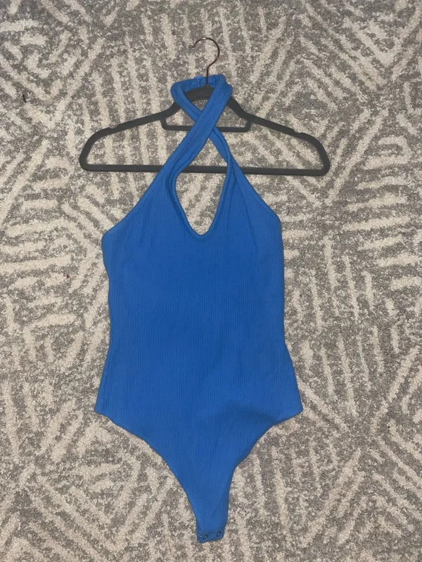AE Haltertop Bodysuit - Blue - Image 2