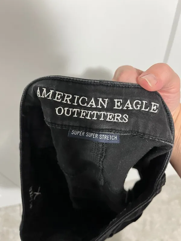 American Eagle Size 10 Black Hi-Rise Shortie Sateen Shorts - Image 7