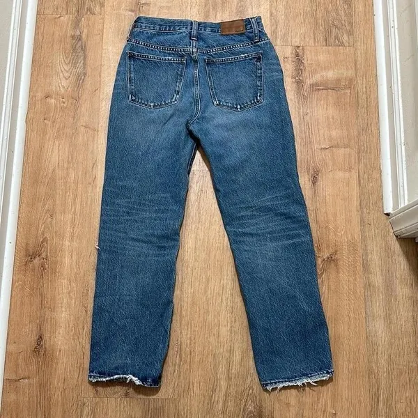 MADEWELL |‎ Women's Knee-Rip Edition Medium Jade Wash Classic Straight Jeans, 25 - Image 5